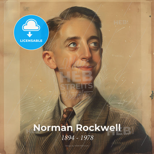 Norman Rockwell, 1894 - 1978, American illustrator - A Man In A Suit Print Template