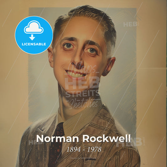 Norman Rockwell, 1894 - 1978, American illustrator - A Man Smiling At The Camera Print Template