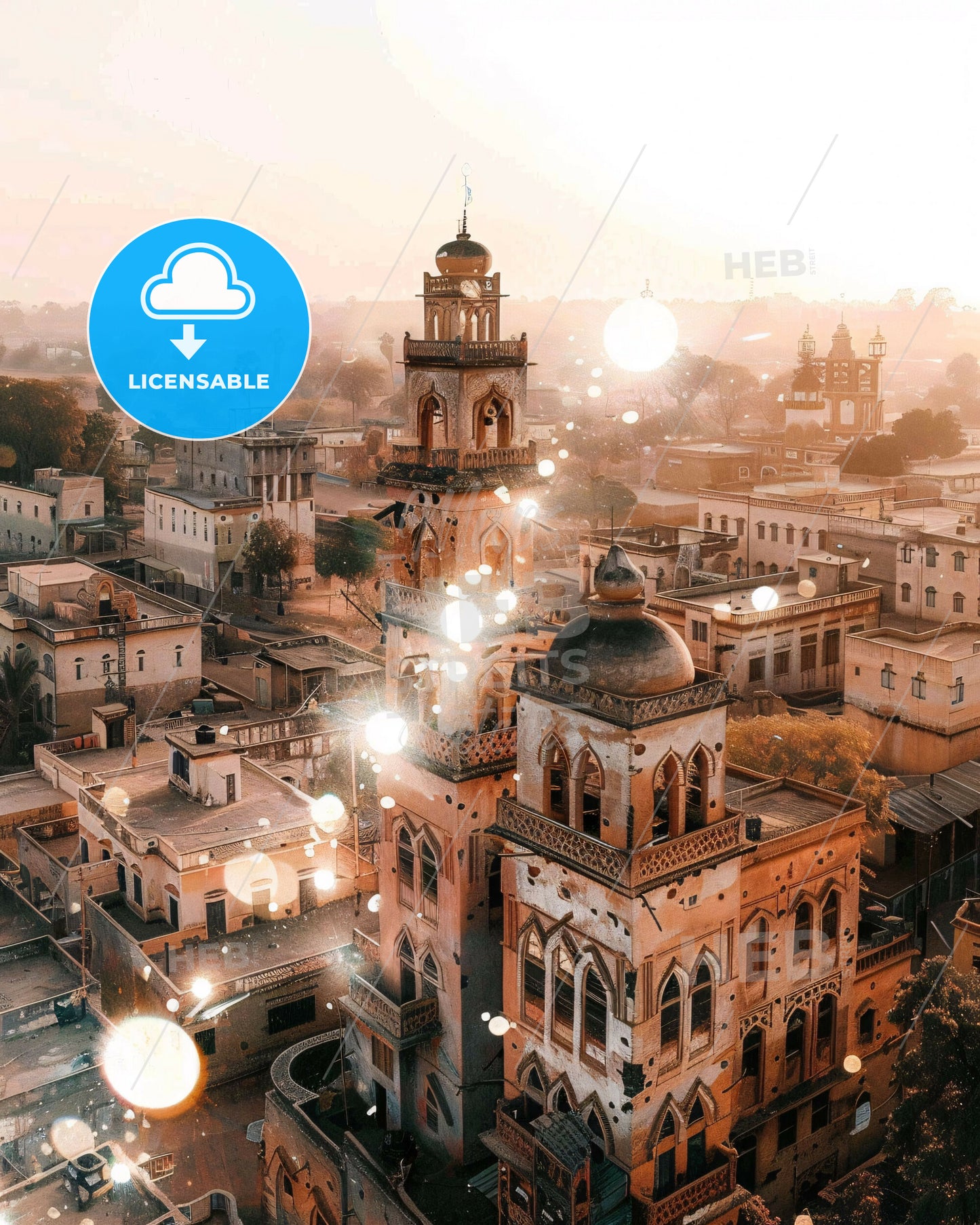 Nyala Skyline Icon Posters - A city with many buildings and a tower