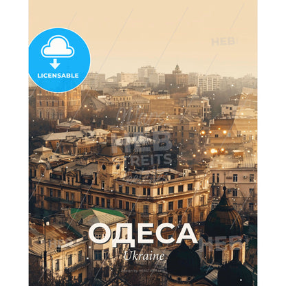 Odessa's City Symphony in Pastel - A city with many buildings - Square format print template