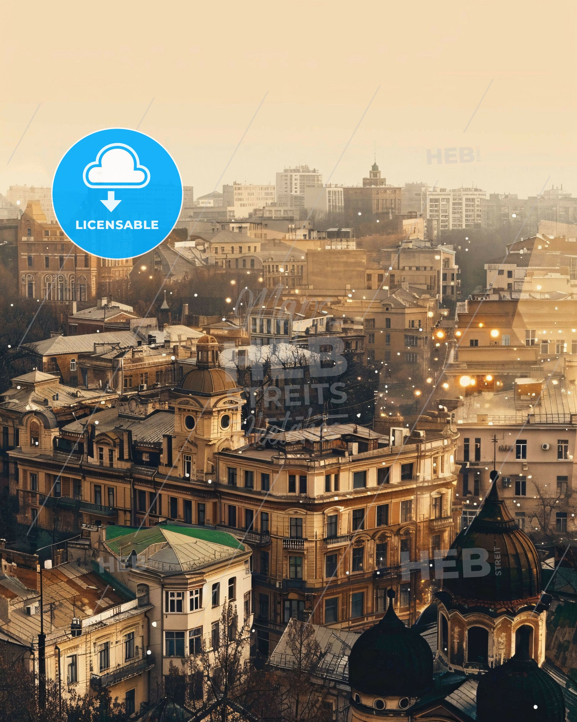 Odessa's City Symphony in Pastel - A city with many buildings