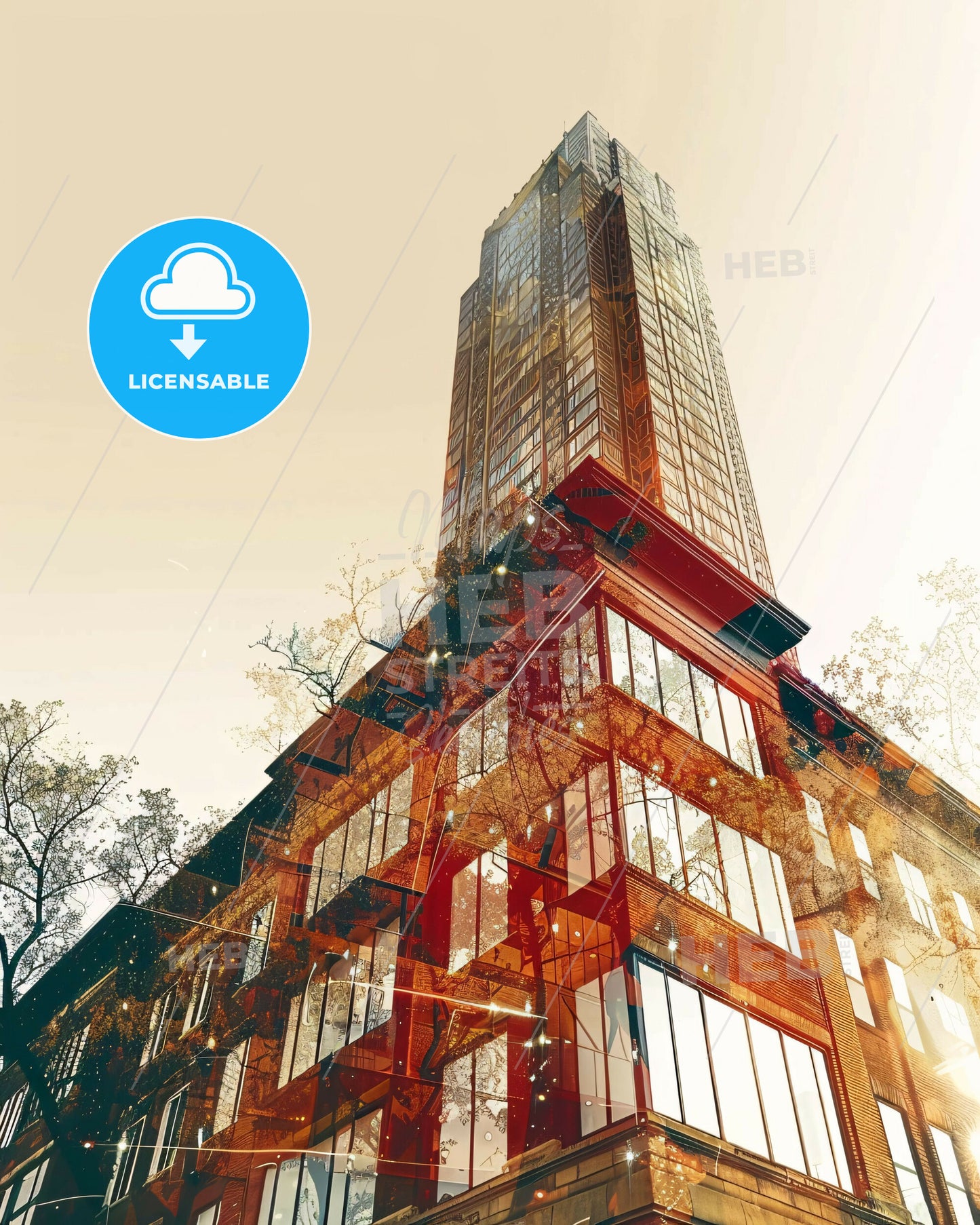 Oklahoma City Skyline Night Sparkle Poster - A tall building with trees in the background