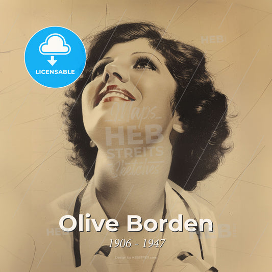 Olive Borden, 1906 - 1947, American actress - A Woman Smiling With Her Head Up Print Template