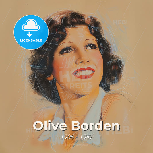Olive Borden, 1906 - 1947, American actress - A Woman With Short Hair Smiling Print Template