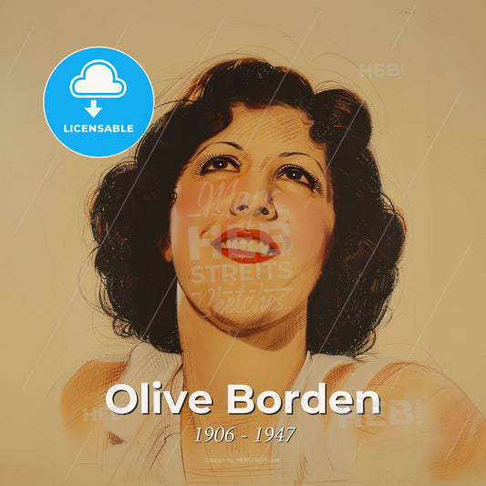 Olive Borden, 1906 - 1947, American actress - A Woman With Short Brown Hair Print Template