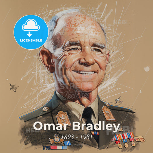 Omar Bradley, 1893 - 1981, American General - A Man In Military Uniform Print Template