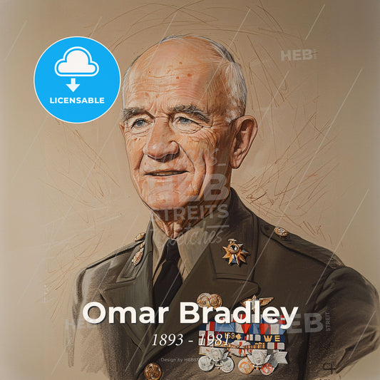 Omar Bradley, 1893 - 1981, American General - A Man In Military Uniform Print Template