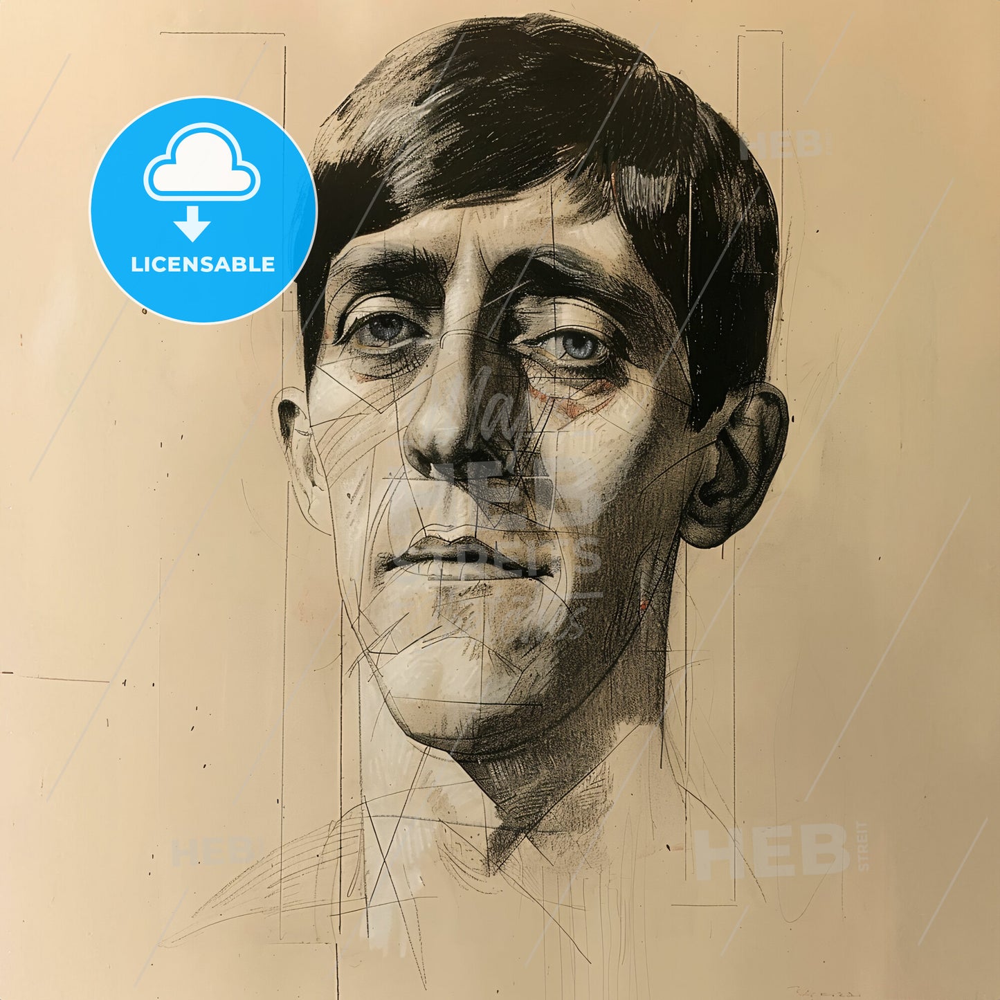 Oskar Kokoschka, 1886 - 1980, Austrian artist - A Drawing Of A Man