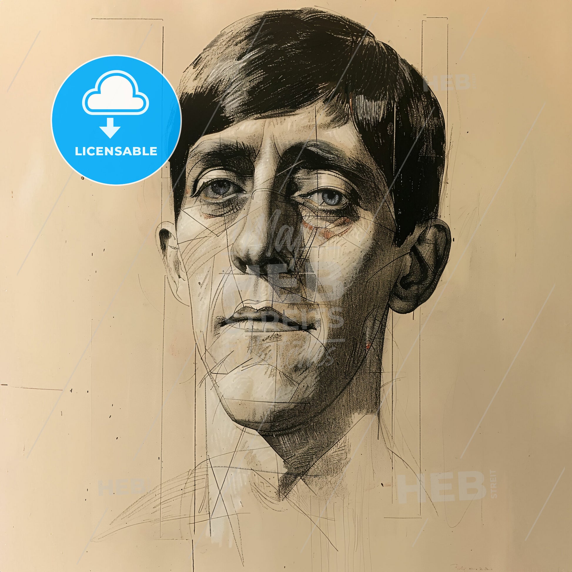 Oskar Kokoschka, 1886 - 1980, Austrian artist - A Drawing Of A Man