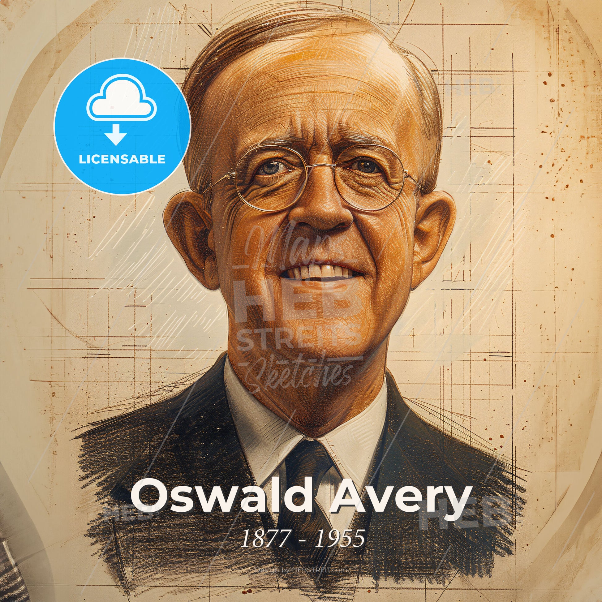 Oswald Avery, 1877 - 1955, Canadian-American physician - A Man Wearing Glasses And A Suit Print Template