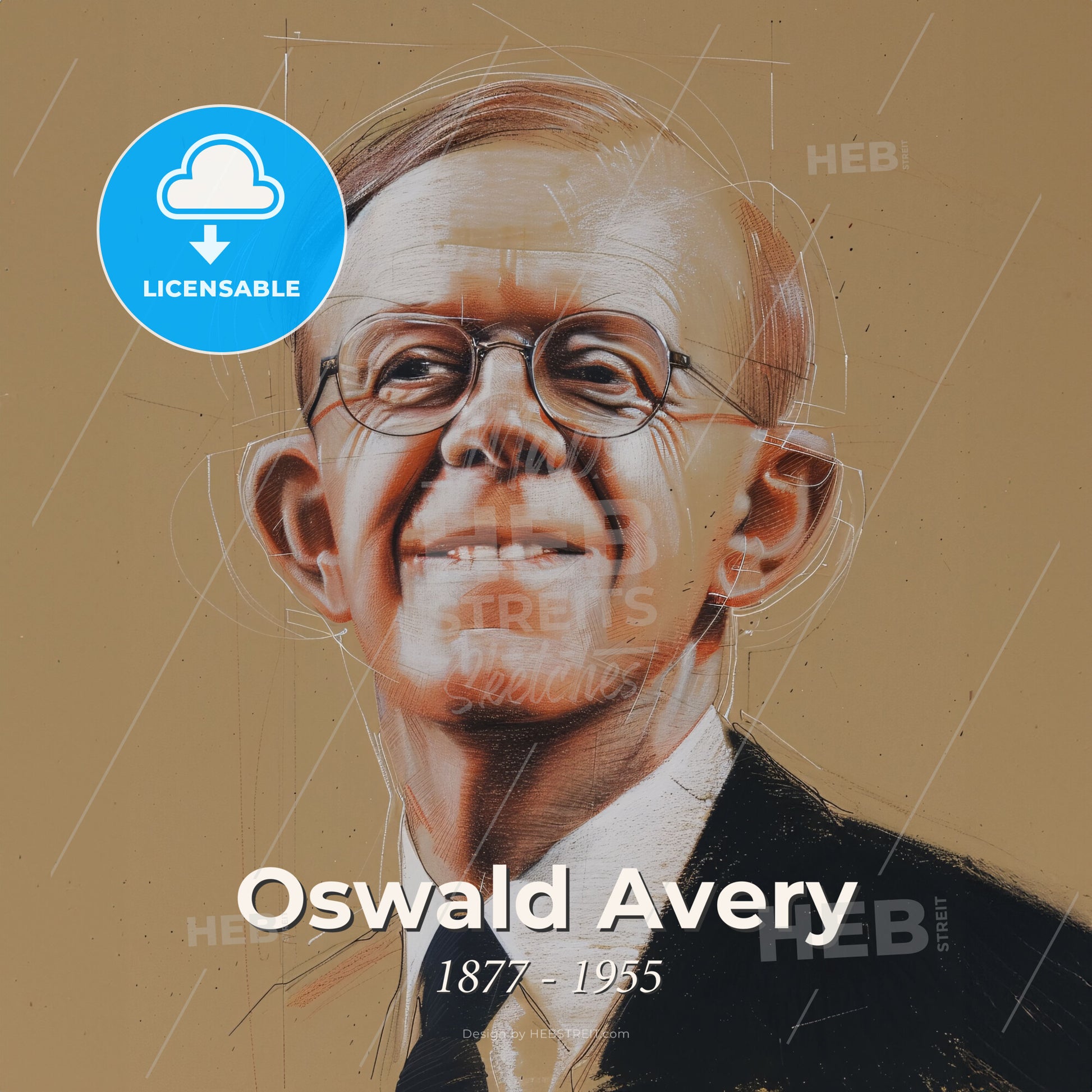 Oswald Avery, 1877 - 1955, Canadian-American physician - A Man Wearing Glasses And A Suit Print Template