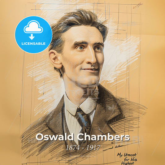 Oswald Chambers, 1874 - 1917, Scottish preacher and teacher - A Drawing Of A Man Print Template