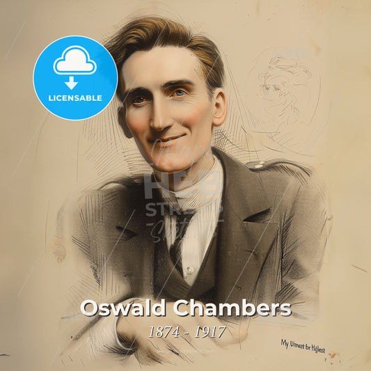 Oswald Chambers, 1874 - 1917, Scottish preacher and teacher - A Man In A Suit Print Template