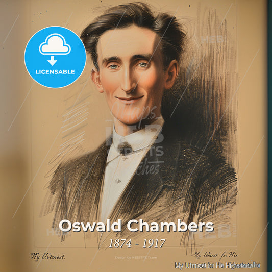 Oswald Chambers, 1874 - 1917, Scottish preacher and teacher - A Portrait Of A Man Print Template