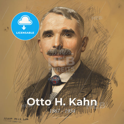 Otto H. Kahn, 1867 - 1934, German-American investment banker - A Man With A Mustache Print Template