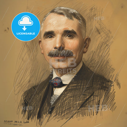 Otto H. Kahn, 1867 - 1934, German-American investment banker - A Man With A Mustache