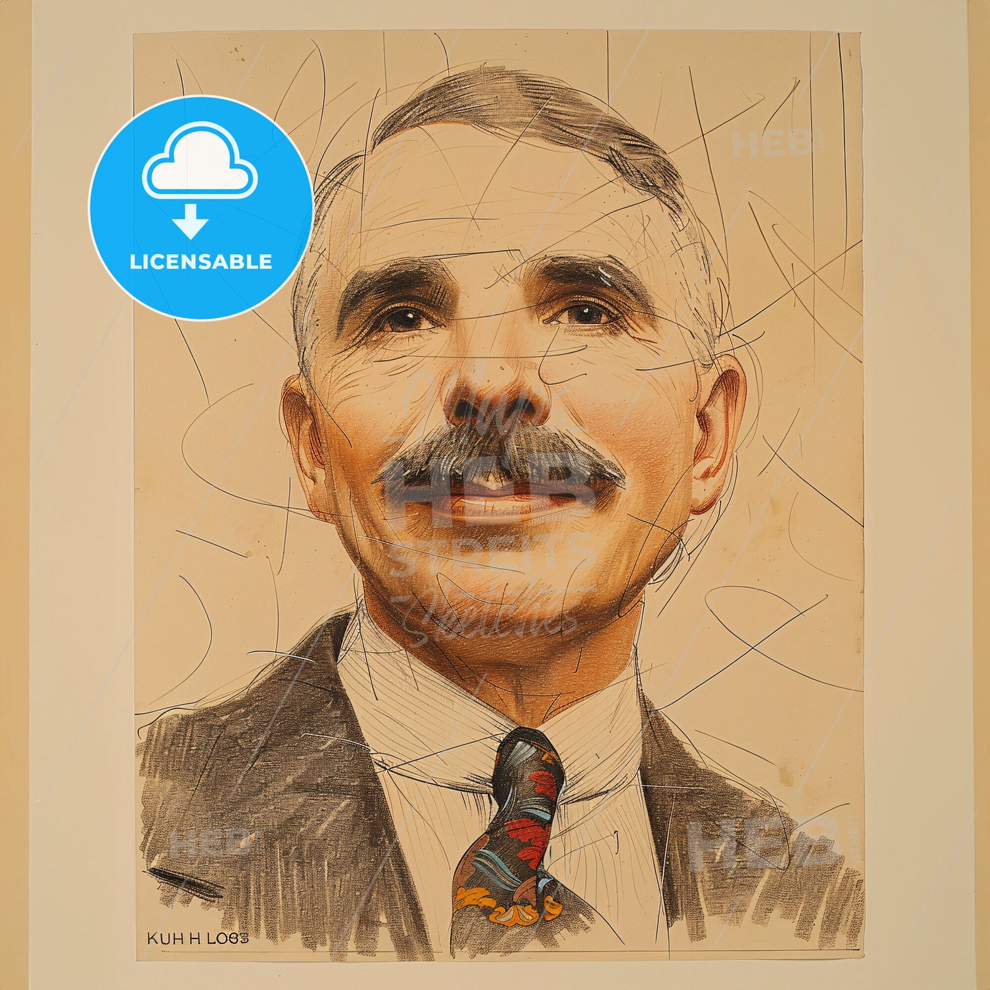 Otto H. Kahn, 1867 - 1934, German-American investment banker - A Man With A Mustache