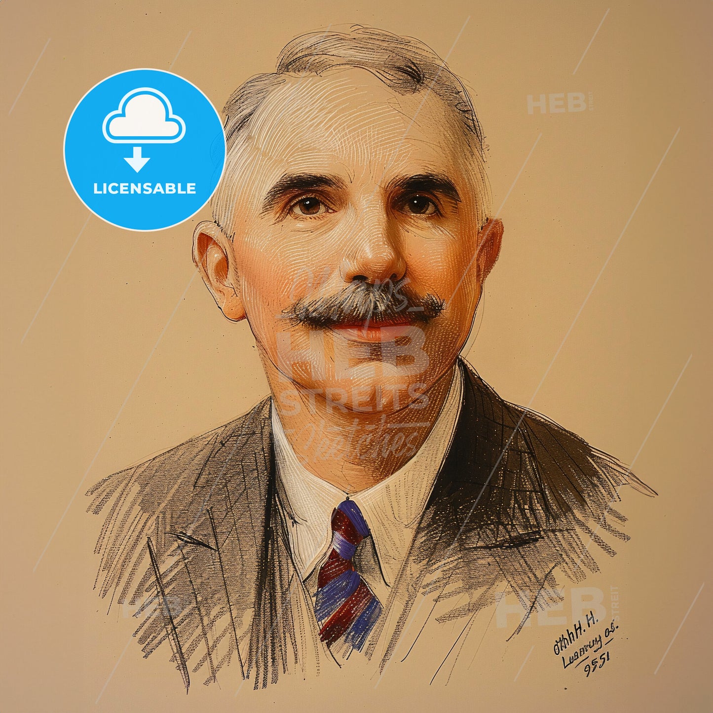 Otto H. Kahn, 1867 - 1934, German-American investment banker - A Man With A Mustache