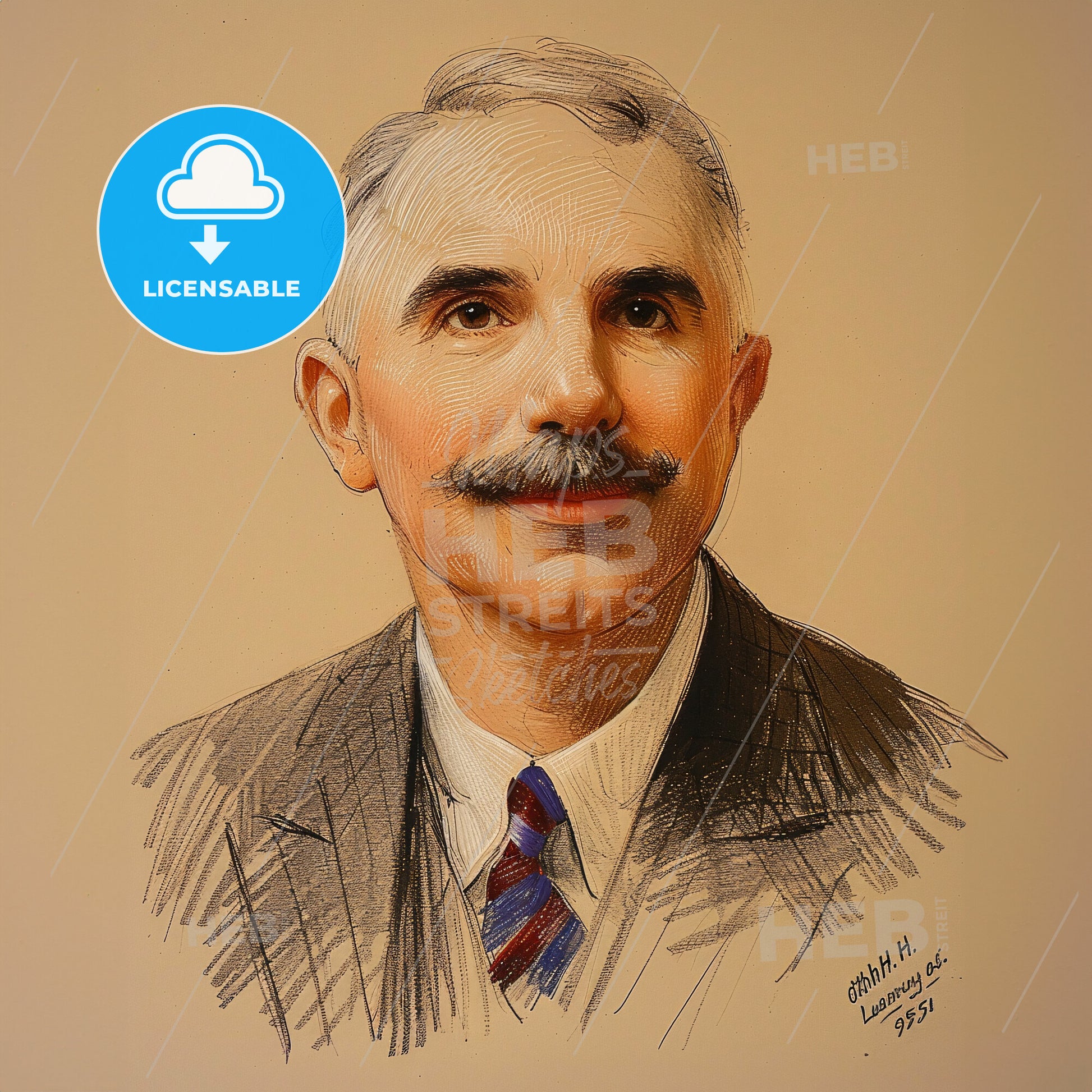 Otto H. Kahn, 1867 - 1934, German-American investment banker - A Man With A Mustache