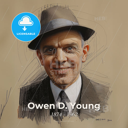 Owen D. Young, 1874 - 1962, American industrialist - A Man Wearing A Hat And Suit Print Template
