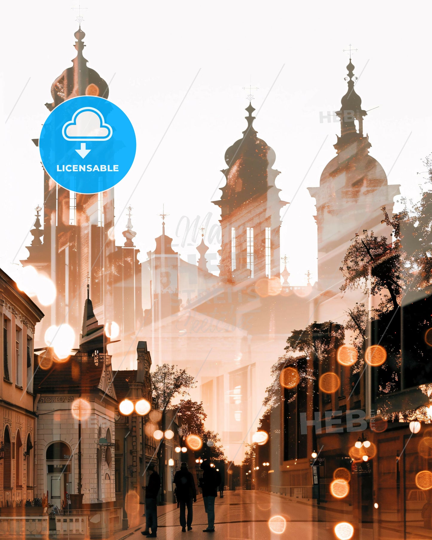 Panevezys Lithuania City Art Composite Poster Skyline - A city street with buildings and lights