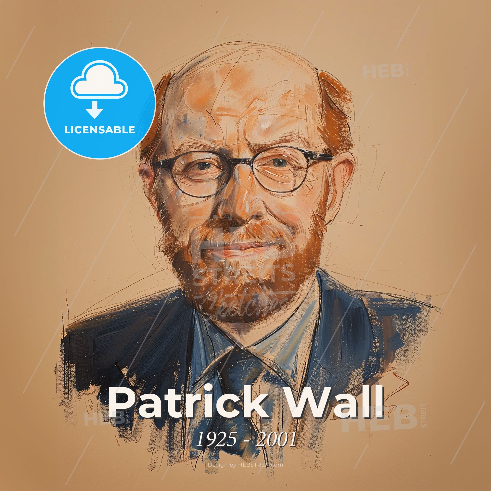 Patrick Wall, 1925 - 2001, British neuroscientist and anesthesiologist - A Man Wearing Glasses And A Suit Print Template