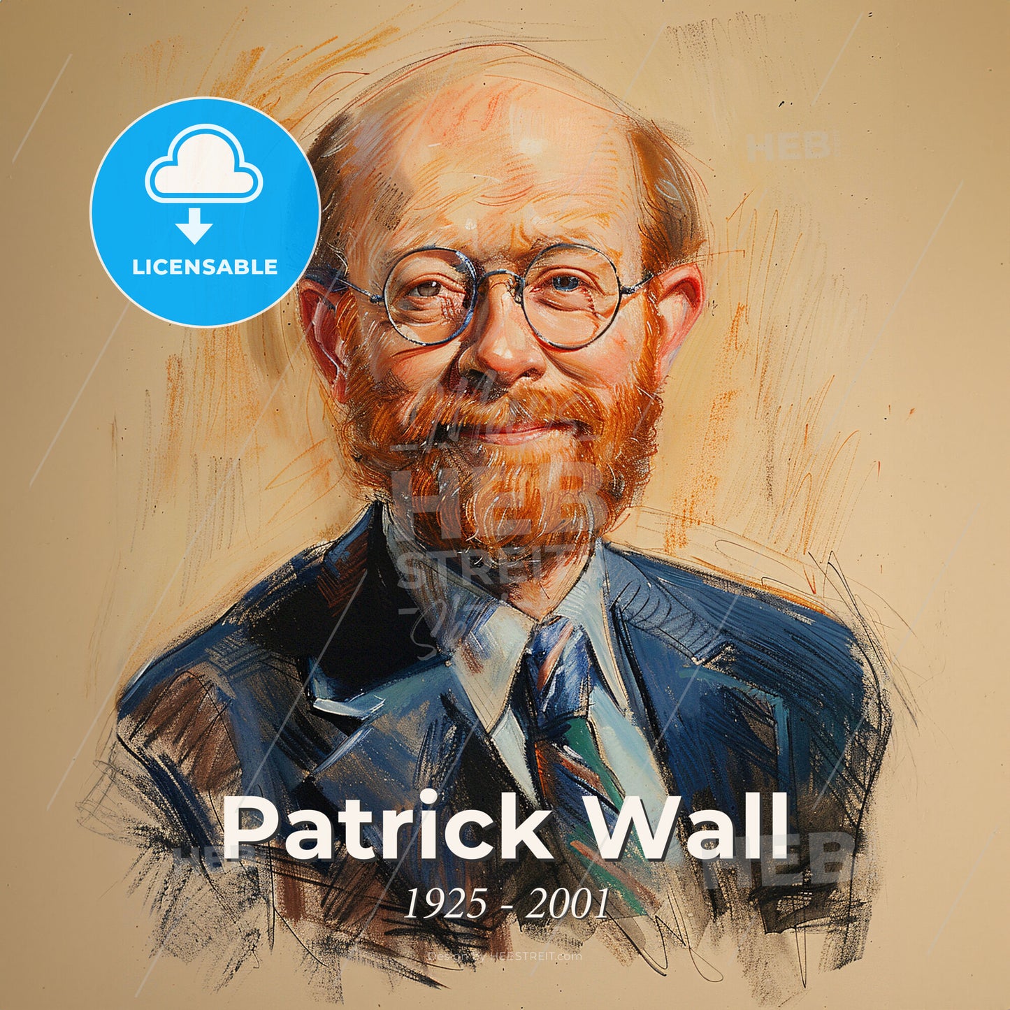 Patrick Wall, 1925 - 2001, British neuroscientist and anesthesiologist - A Man Wearing Glasses And A Suit Print Template