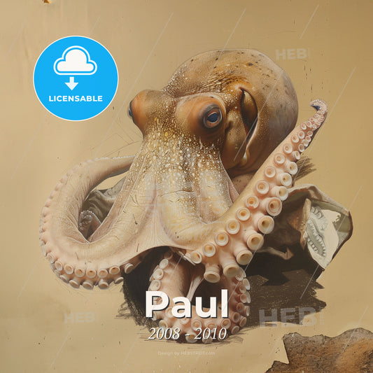 Paul, 2008 - 2010, Octopus - A Close Up Of An Octopus Print Template