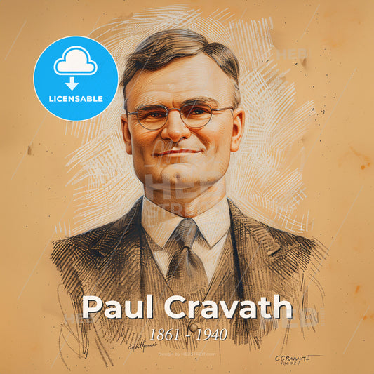Paul Cravath, 1861 - 1940, American lawyer - A Man Wearing Glasses And A Suit Print Template