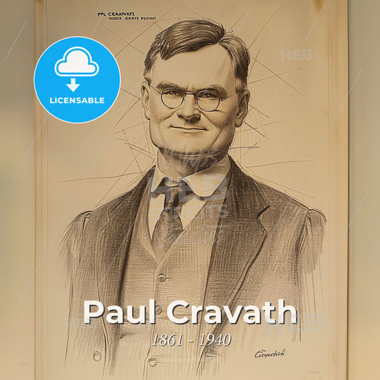 Paul Cravath, 1861 - 1940, American lawyer - A Drawing Of A Man Print Template