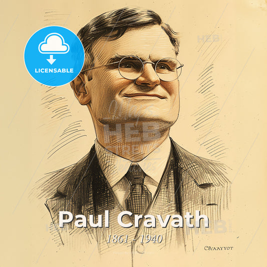 Paul Cravath, 1861 - 1940, American lawyer - A Man Wearing Glasses And A Suit Print Template