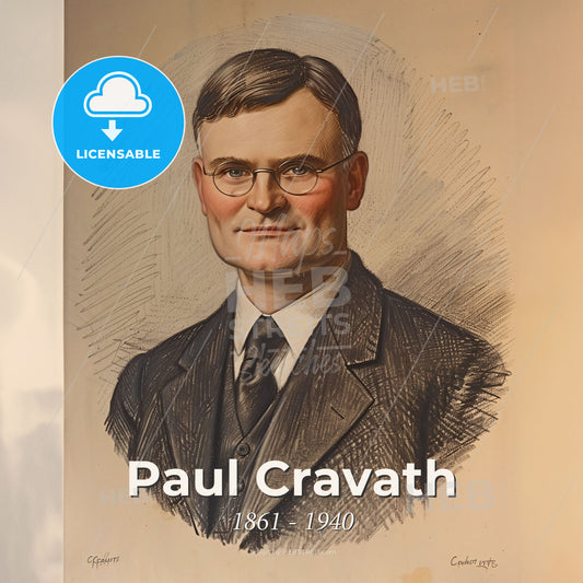 Paul Cravath, 1861 - 1940, American lawyer - A Portrait Of A Man In A Suit And Tie Print Template