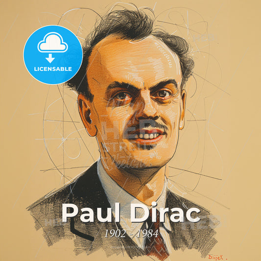 Paul Dirac, 1902 - 1984, British physicist - A Man With A Mustache Print Template