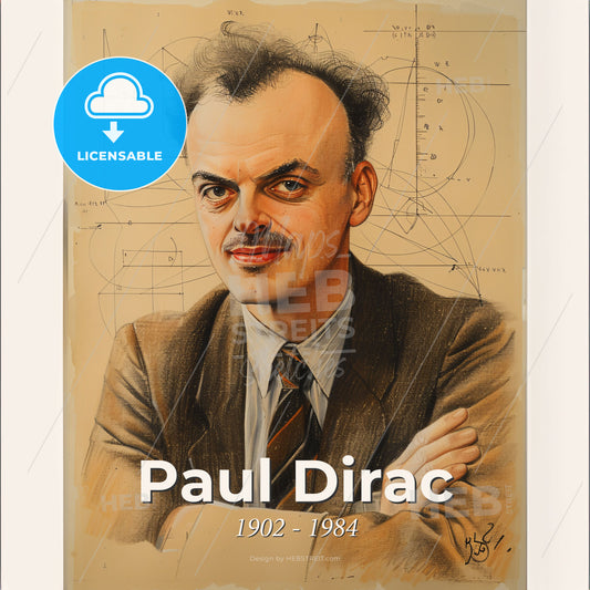 Paul Dirac, 1902 - 1984, British physicist - A Man With His Arms Crossed Print Template