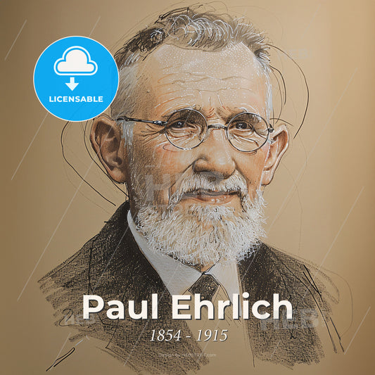 Paul Ehrlich, 1854 - 1915, German physician and scientist - A Portrait Of A Man Print Template