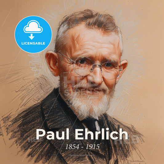 Paul Ehrlich, 1854 - 1915, German physician and scientist - A Man With A Beard And Glasses Print Template