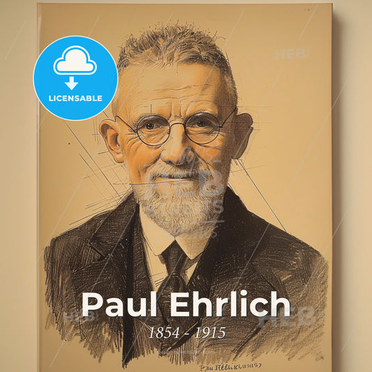 Paul Ehrlich, 1854 - 1915, German physician and scientist - A Portrait Of A Man Print Template