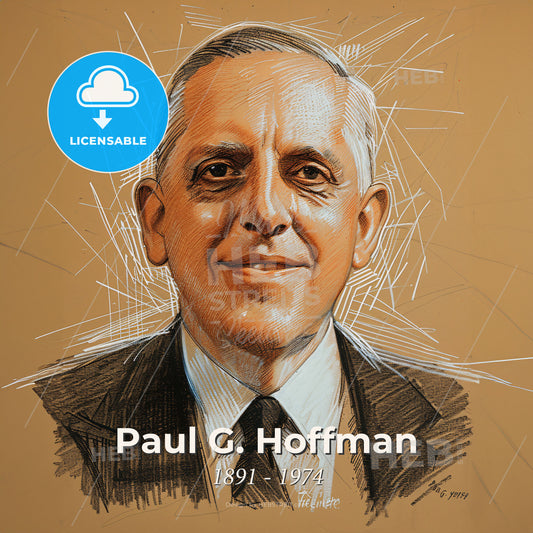 Paul G. Hoffman, 1891 - 1974, American business executive - A Drawing Of A Man Print Template