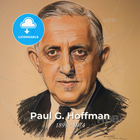 Paul G. Hoffman, 1891 - 1974, American business executive - A Drawing Of A Man Print Template