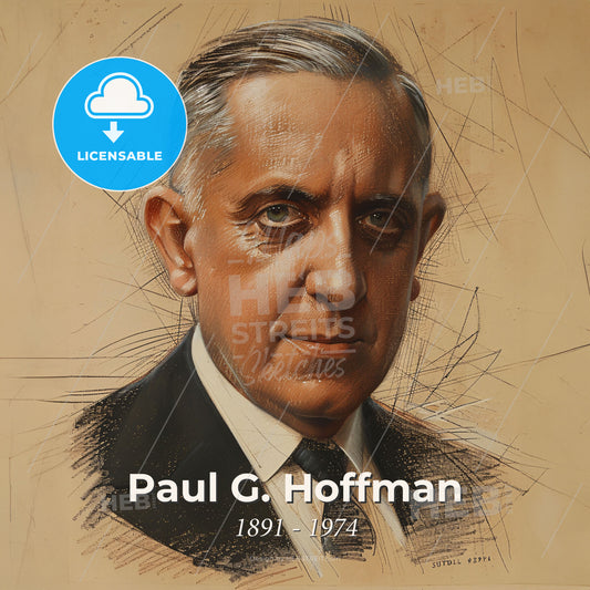 Paul G. Hoffman, 1891 - 1974, American business executive - A Man In A Suit And Tie Print Template