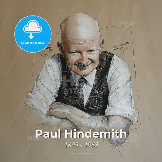 Paul Hindemith, 1895 - 1963, German composer - A Drawing Of A Man Print Template