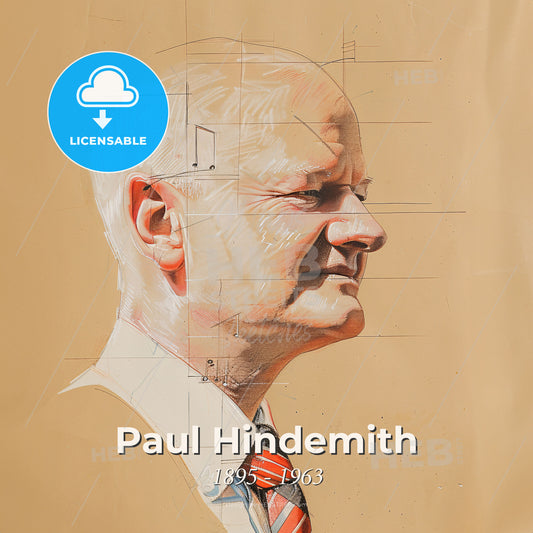 Paul Hindemith, 1895 - 1963, German composer - A Man In A Suit And Tie Print Template