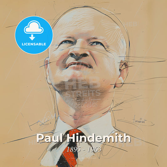 Paul Hindemith, 1895 - 1963, German composer - A Drawing Of A Man Print Template
