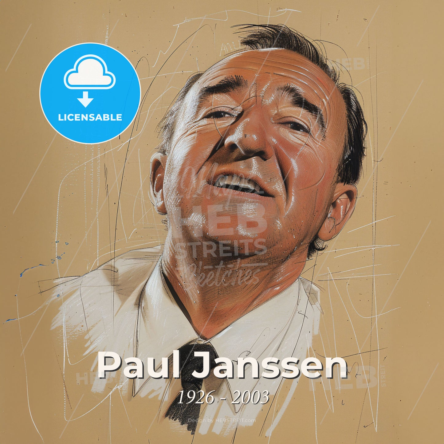 Paul Janssen, 1926 - 2003, Belgian pharmacologist - A Man In A White Shirt And Tie Print Template