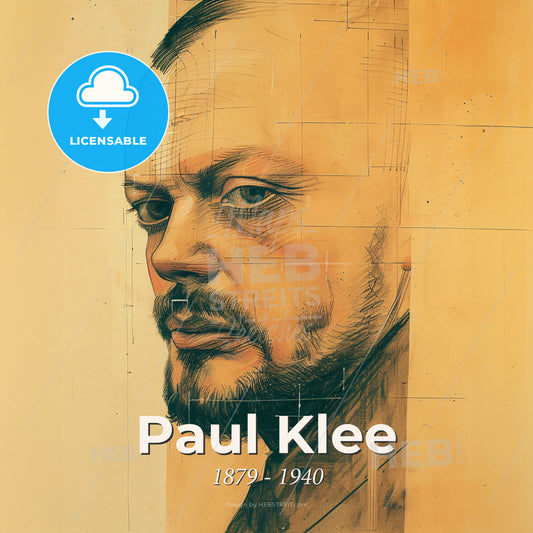 Paul Klee, 1879 - 1940, Swiss-German painter - A Drawing Of A Man Print Template