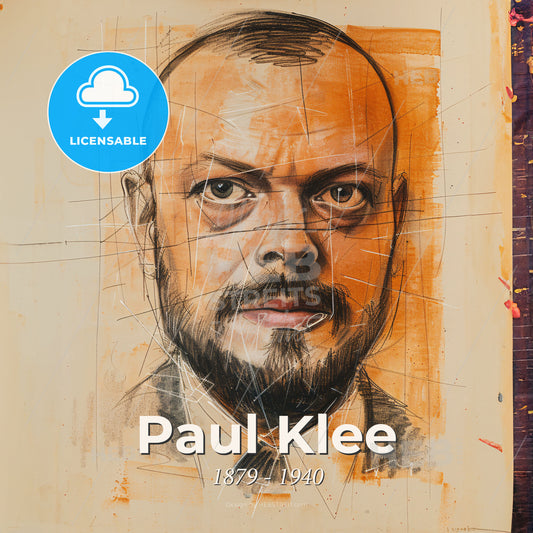 Paul Klee, 1879 - 1940, Swiss-German painter - A Drawing Of A Man Print Template