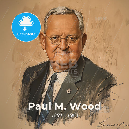 Paul M. Wood, 1894 - 1963, American anesthesiologist - A Man In A Suit And Tie Print Template