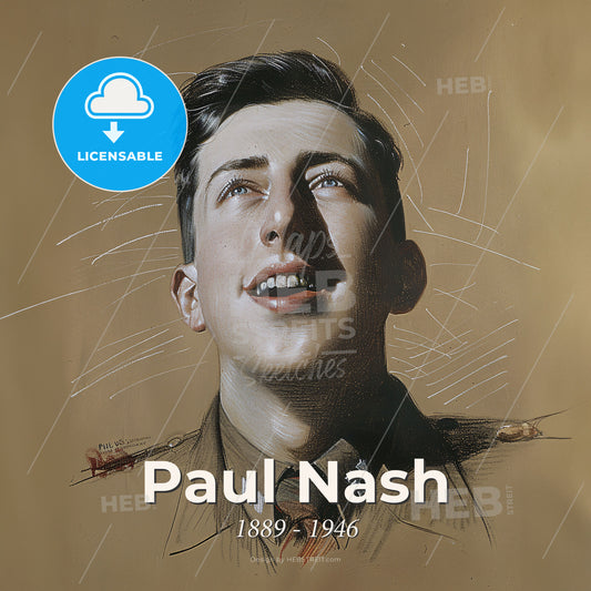 Paul Nash, 1889 - 1946, British painter - A Drawing Of A Man Print Template