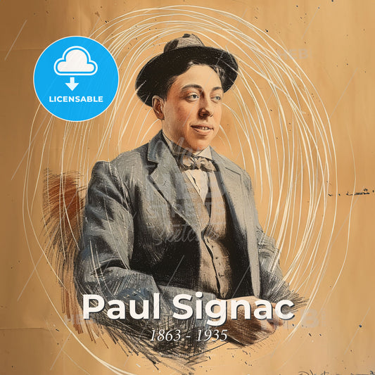 Paul Signac, 1863 - 1935, French painter - A Man In A Suit And Hat Print Template