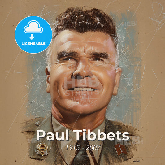 Paul Tibbets, 1915 - 2007, American pilot - A Man In A Uniform Print Template